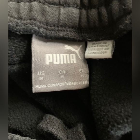 Men Medium, Puma Black Sweatpants, Like New! - Picture 2 of 2